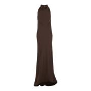 Bruine Kant Maxi Jurk Rotate Birger Christensen , Brown , Dames