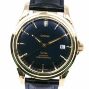 Pre-owned Leather watches Omega Vintage , Black , Heren