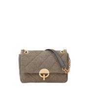 Kaki Linnen Crossbody Tas Moon Mm Vanessa Bruno , Green , Dames