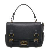 Zwarte Leren Handtas Atena La Carrie , Black , Dames