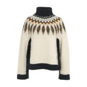 Witte Jacquard Pullover Gebreide kleding Aw24 Semicouture , Multicolor...