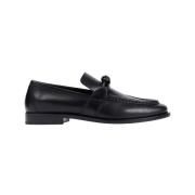 Zwarte Leren Loafer Schoenen Stijlvol Bottega Veneta , Black , Heren