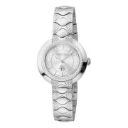 Stalen Analoge Horloge met Stalen Band Roberto Cavalli , Gray , Dames