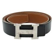 Pre-owned Leather belts Hermès Vintage , Black , Dames