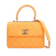 Pre-owned Leather chanel-bags Chanel Vintage , Orange , Dames