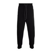 Zwarte Katoenen Trekkoord Broek Emporio Armani , Black , Heren