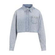 Chique Lyocell Blauwe Shirt Givenchy , Blue , Dames