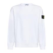 Witte Katoenen Crew Neck Sweatshirt Stone Island , White , Heren