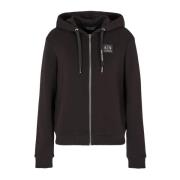 Zwarte Hoodie Aw24 Armani Exchange , Black , Dames