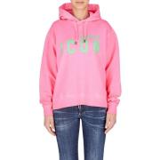 Icon Hoodie - Rosa Dsquared2 , Pink , Dames