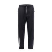 Nylon Elastische Taille Broek met Zakken Moncler , Black , Heren