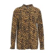 Dierenprint Bruine Blouse Norma Kamali , Brown , Dames