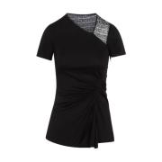 Zwarte Asymmetrische V-Hals Shirt Givenchy , Black , Dames