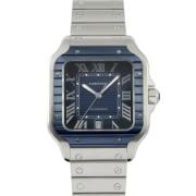 Pre-owned Stainless Steel watches Cartier Vintage , Blue , Heren