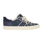 Kalfsleren Sneakers Schoenen 1 Kiton , Blue , Heren