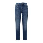 Hoge Taille Baggy Blauwe Katoenen Jeans Dolce & Gabbana , Blue , Dames