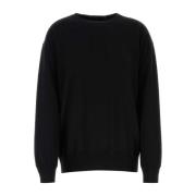 Oversize Zwarte Wollen Trui Jil Sander , Black , Dames