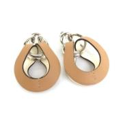 Pre-owned Metal earrings Hermès Vintage , Beige , Dames