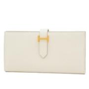 Pre-owned Canvas wallets Hermès Vintage , White , Dames