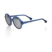 Ronde Blauwe Transparante Zonnebril Frankie Morello , Blue , Unisex