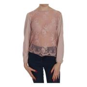 Roze Kant Boothals Blouse Pink Memories , Pink , Dames