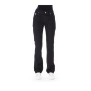 Reguliere Jeans met Logoknoop Baldinini , Black , Dames