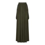 Groene Zijden Lange Rok Max Mara , Green , Dames