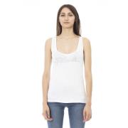 Strandkleding Tanktop met Strass Logo Just Cavalli , White , Dames