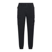 Zwarte Tapered Katoenen Broek Stone Island , Black , Heren