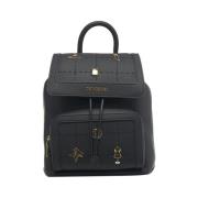 Zwarte Leren Rugzak Stijlvol Model Moschino , Black , Dames