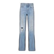 Losvallende denim en gebreide jeans Balmain , Blue , Heren