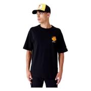 Zwarte Grafische Tee New Era , Black , Heren