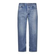 Lichtblauwe Denim Straight Leg Jeans Saint Laurent , Blue , Heren