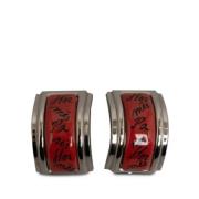 Pre-owned Metal earrings Hermès Vintage , Red , Dames