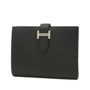 Pre-owned Canvas wallets Hermès Vintage , Black , Dames