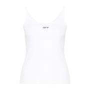 Witte Elastische Tanktop Off White , White , Dames