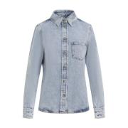 Cool Blue Denim Shirt TotêMe , Blue , Dames