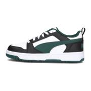 Groen en Zwart Leren Sneakers Puma , Multicolor , Heren