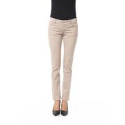 Slim Fit Kettingdetail Aangepaste Knoop Broek Byblos , Beige , Dames