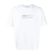 Korte Mouw T-shirt Calvin Klein , White , Heren