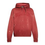 Hoodie met een 'vintage' effect Dsquared2 , Red , Heren