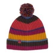 Fuchsia Wol Kasjmier Beanie met Strepen Gallo , Multicolor , Unisex