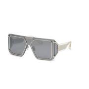 Total Shiny Palladium Zonnebril Philipp Plein , Gray , Unisex