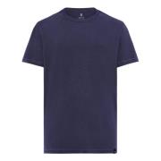 Gemengd Linnen Katoen Jersey T-Shirt Boggi Milano , Blue , Heren