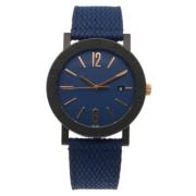 Pre-owned Fabric watches Bvlgari Vintage , Black , Heren