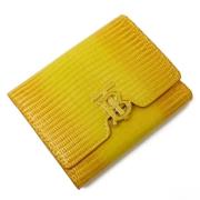 Pre-owned Leather wallets Burberry Vintage , Yellow , Dames