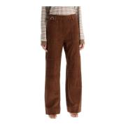 Suede Leren Werkbroek Saks Potts , Brown , Dames