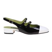 Zwart/Wit Lakleren Slingback Pumps Carel , Black , Dames