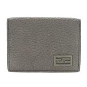 Pre-owned Leather wallets Fendi Vintage , Gray , Heren