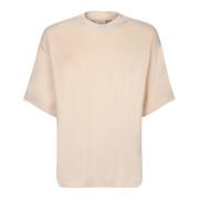 Witte Katoenen T-Shirt Ronde Hals Korte Mouwen Burberry , White , Here...